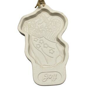 Christmas angel Longaberger Pottery JOY Series Cookie Mold 1996 made in USA READ